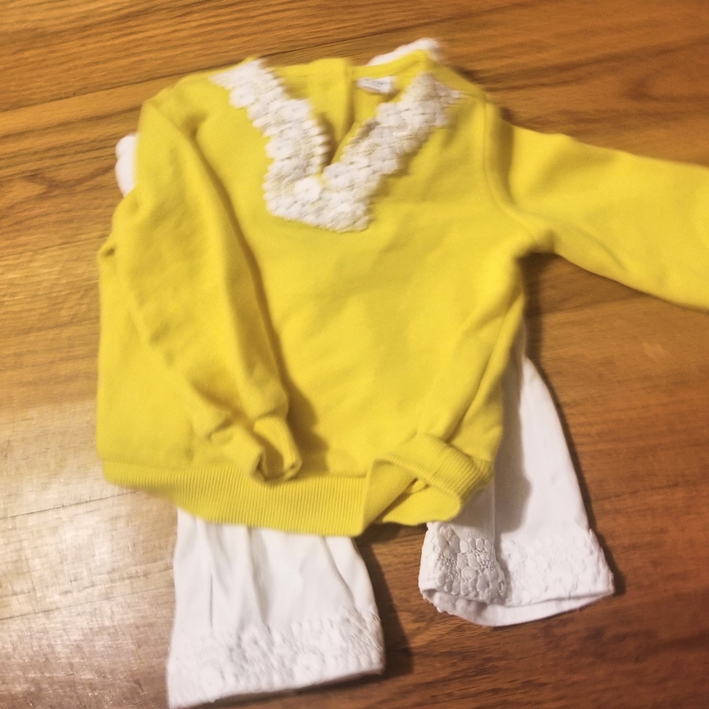 Janie and Jack Sweater and White Jeans 18-24m